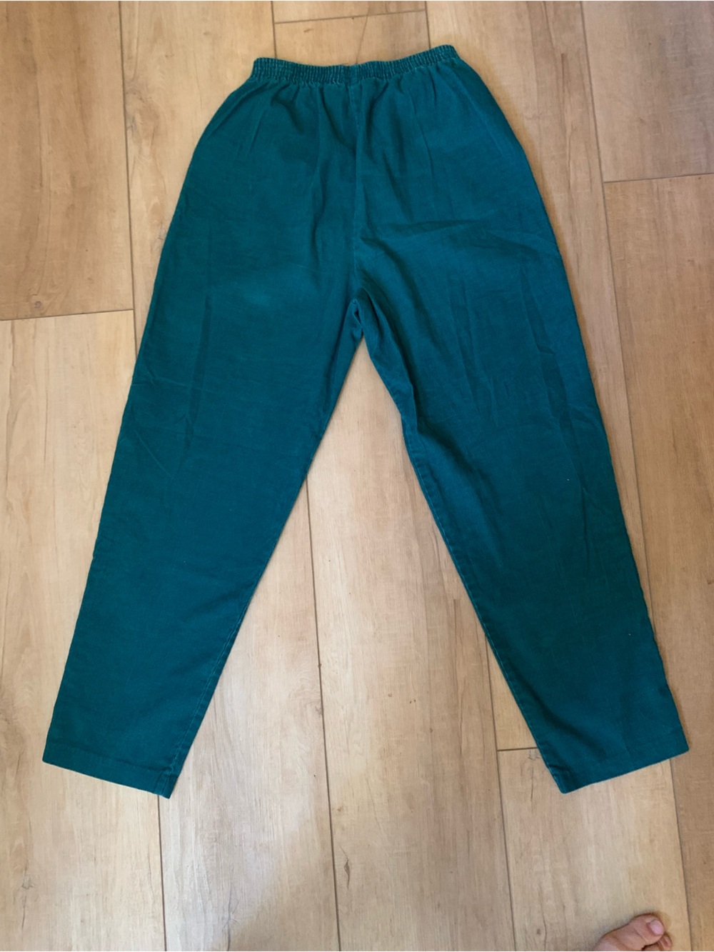Straight-Leg Corduroy Women’s Pants in Teal Green